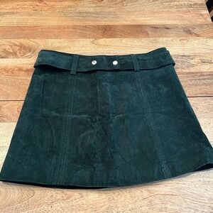 Zara Green Suede Mini Skirt with Belt